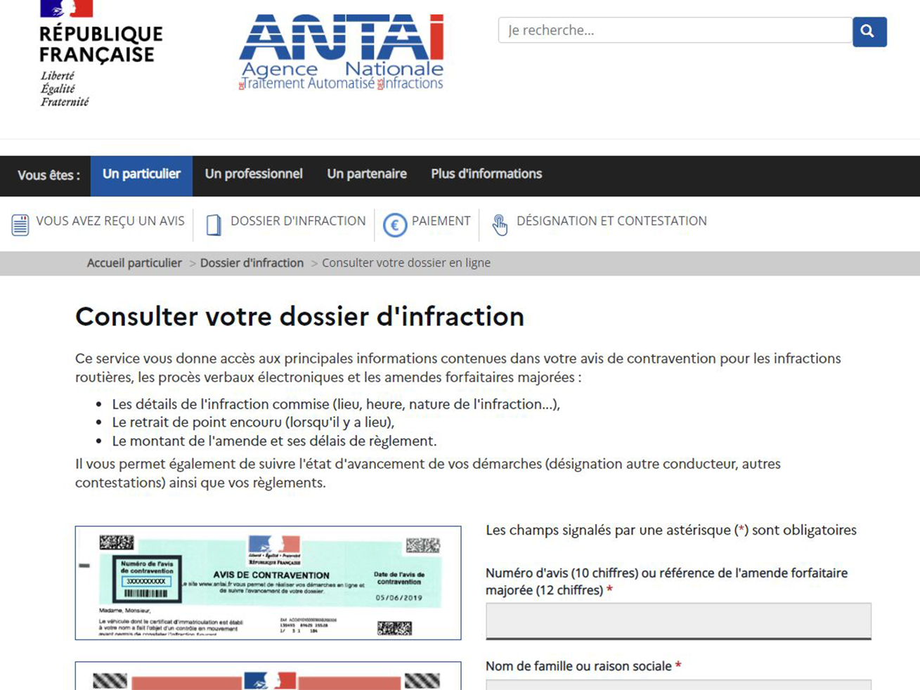 Votre dossier d’infraction en ligne : attention aux mentions !