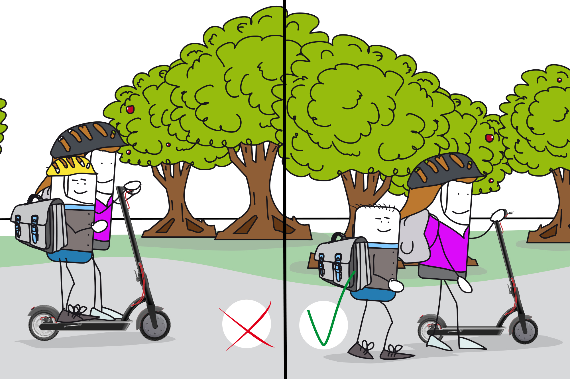 Virée à deux en trottinette électrique