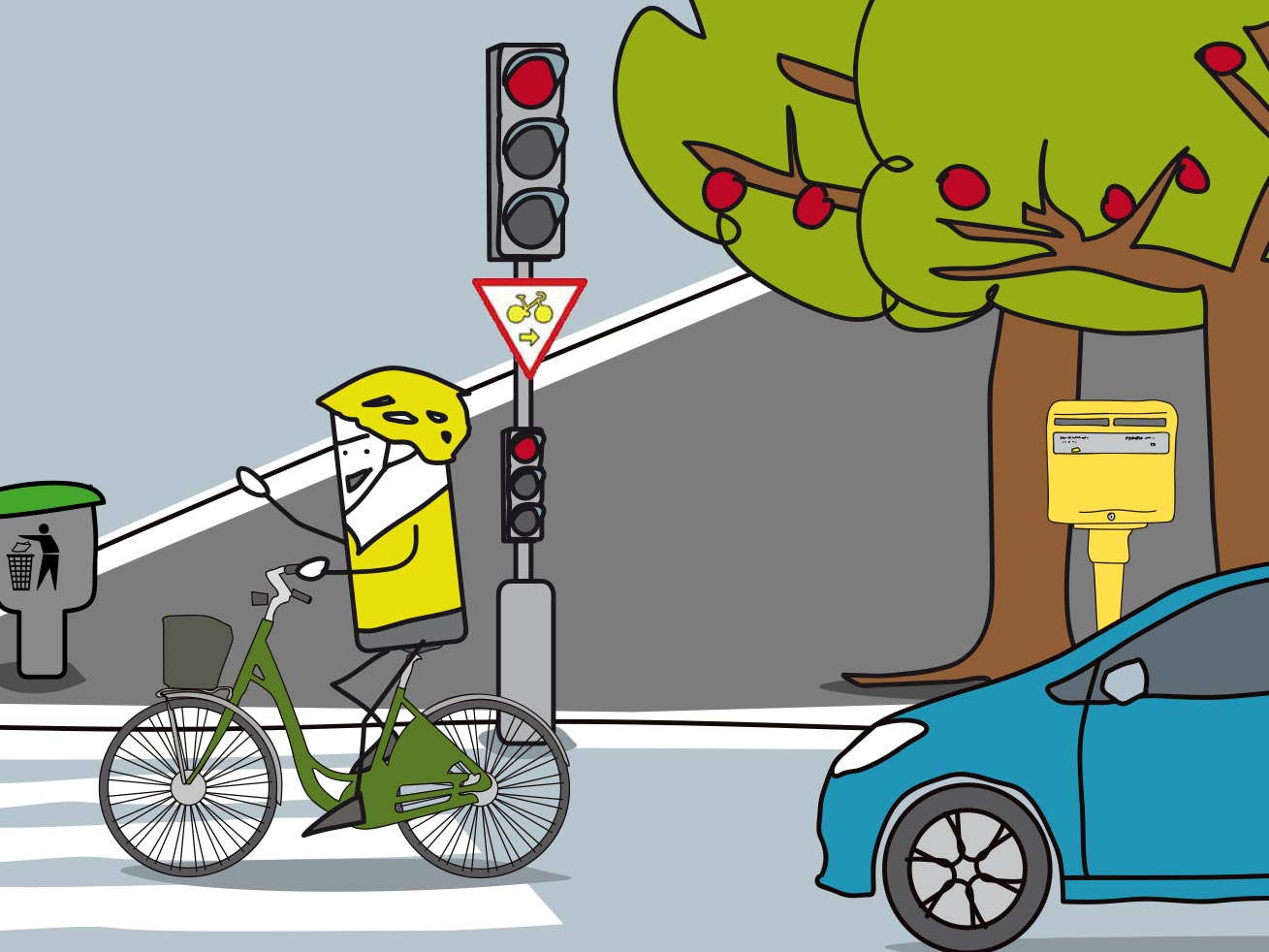 Cycliste et feu rouge : même règle pour tous ou presque