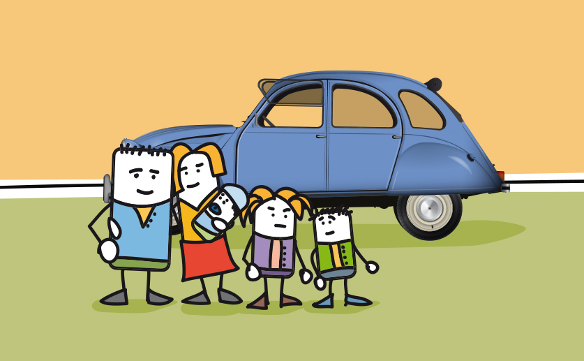 Voiture de collection sans ceinture à l’arrière